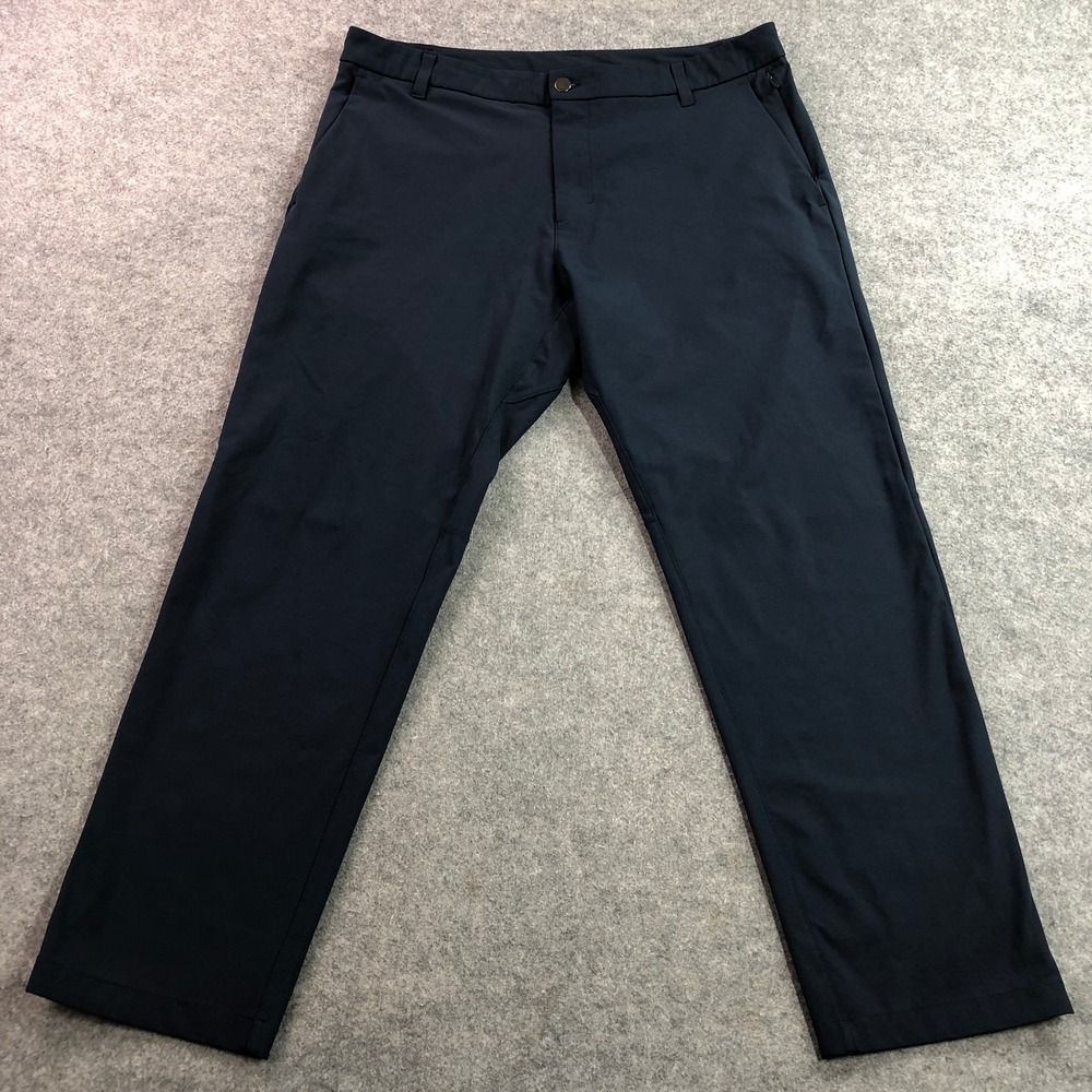 Lululemon Mens ABC Pants Size 36 Navy Blue Slim Leg 5 Pocket Chino Warpstreme